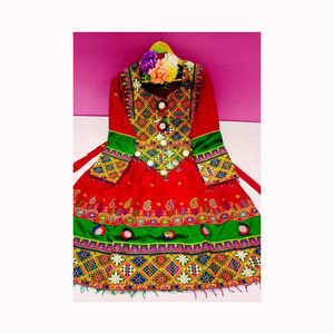 Venta al por mayor tradicional afgano hecho a mano de las mujeres vestido de terciopelo afgano bordado de seda y algodón ropa de fiesta y boda - Product Image 6