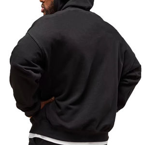 Suministro directo exclusivo del fabricante Cremallera Versión suelta Sudadera con capucha para hombre Material de algodón en talla grande de Sudadera con capucha para hombre - Product Image 3