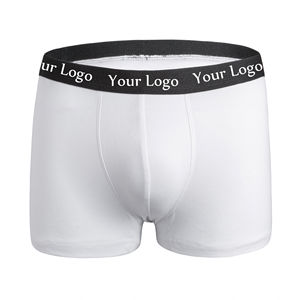 Calzoncillos Bóxer de Algodón y Elastano para Hombre, Cintura Media, Tejido de Punto Transpirable de Alta Resistencia, Logotipo Sólido, Cintura Personalizable, Teñido a la Prenda - Product Image 2