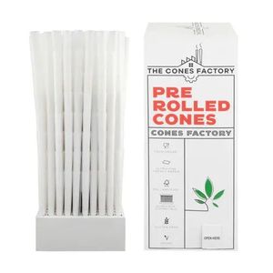 Tubos de papel de cáñamo de madera biodegradables preenrollados de 109mm en blanco francés, caja de tamaño King de 800 cuentas, logotipo de sello personalizado, Impresión de Desaparición - Product Image 1