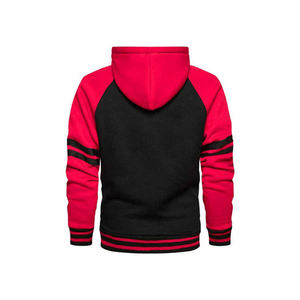 เสื้อฮู้ดแนวลำลองสำหรับผู้ชาย, เสื้อสวมหัวดีไซน์ลายนูนเสื้อสวมหัวสีตัดกันสองชั้นปรับได้มีเชือกผูกสำหรับฤดูหนาวย้อมสีธรรมดา - Product Image 3