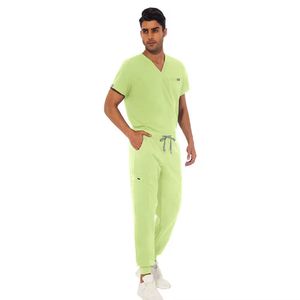 Ensembles de gommage d'infirmière extensibles et respirants Tissu tissé avec combinaison de gommage chirurgical jetable en Spandex Type uniforme - Product Image 5