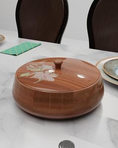 Boîte de rangement en bois massif pour chapatis chauds et conservation hygiénique des aliments, boîte à chapatis en bois au look traditionnel - Product Image 1