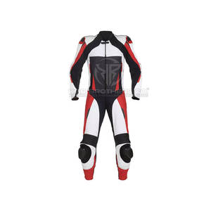 Traje de cuero de moto de ajuste personalizado con cintura flexible y cierre de cremallera fuerte Traje de cuero de moto elegante - Product Image 1