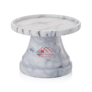 Présentoir à gâteau rond en marbre blanc de style nordique avec anneau, idéal pour les anniversaires – Nouveauté très prisée - Product Image 5