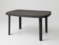 Ensemble de table et chaises de salle à manger d'extérieur en plastique PP moderne, écologique, résistant aux UV et aux intempéries, de fabrication italienne, noir, pour hôpital, hôtel, école