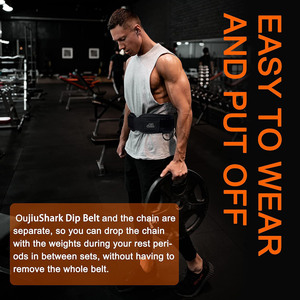 Pull Ups Musculation Squats lestés Ceinture de trempage Crochets de chaîne de 35 pouces et anneaux en D Gym Workout Soutien du dos Ceinture de trempage en néoprène - Product Image 4