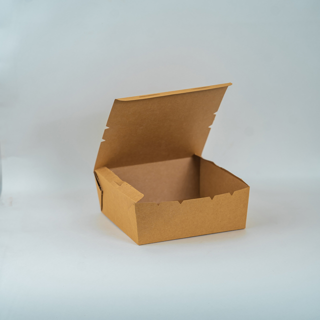 Premium Biodegradable Kraft Paper Food Box Recyclable Takeaway Packaging Eco-Friendly Kraft Paper Lunch Box