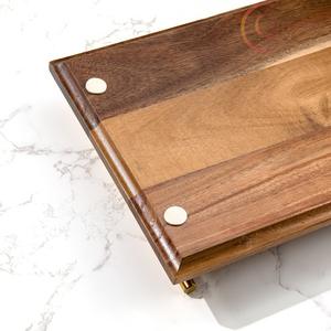 Plateau de service en bois de qualité supérieure avec texture polie, idéal pour la maison et l'hôtel - Product Image 4