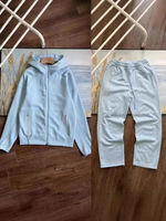 Ensemble de survêtement personnalisé en molleton technique avec logo, sweat à capuche zippé intégral 100 % coton pour homme, imprimé mode 3 panneaux