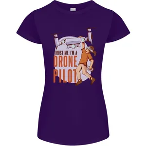 Trust me I'm A Drone PILOT-เสื้อยืดผู้หญิงตัดขนาดเล็กที่มีการออกแบบโดรนที่ไม่เหมือนใคร - Product Image 1