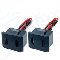 Double couche TYPE C Femelle Base Type c Prise femelle USB Prise de charge de la lampe Prise d'alimentation
