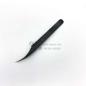 Pince à épiler professionnelle antistatique en acier inoxydable avec logo personnalisé pour extension de cils avec prise rapide sécurisée pour l'isolation des cils - Product Image 3