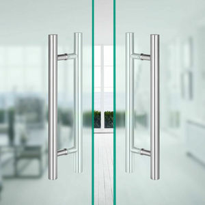 Modern Stainless Steel Door Handle <b>Brushed</b> Nickel Rose Gold Finish Antibacterial Coating for Hotel Balcony Stair Hospital Use - Product Image 6