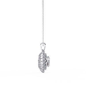 Women's Lab Diamond <b>Pendant</b> Necklace with Sparkling 14KT Yellow Rose & White <b>Gold</b> Hip-Hop & Cute Style <b>Solid</b> <b>Gold</b> Pearl - Product Image 6