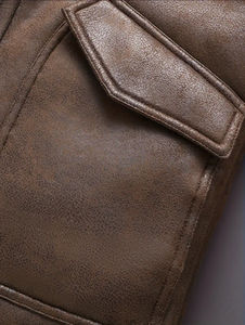 Veste en cuir pour homme Veste en cuir personnalisée avec logo personnalisé Veste de moto de haute qualité Hiver Col montant Streetwear - Product Image 2