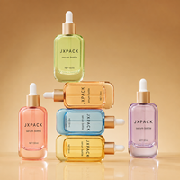 Flacon compte-gouttes de précision sur mesure pour sérum en verre champagne 30ml 50ml pour huile anti-âge premium, service OBM marque privée