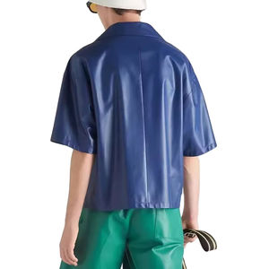 Camisas de Cuero para Hombre de Diseño de Alta Calidad con Servicio OEM, Camisas de Cuero Transpirables de Manga Larga - Product Image 3