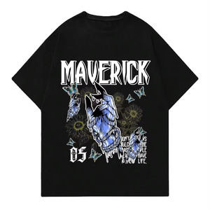 Người Đàn Ông Của Chất Lượng Cao Giản Dị T-Shirt Tùy Chỉnh Bướm & Thư In Màu Sắc Rắn Cho Mặc Hàng Ngày - Product Image 1