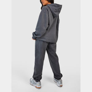 Conjunto de chándal sólido de poliéster y algodón, chándal para correr para hombres y mujeres, sudadera personalizada, suéter de cuello redondo Unisex, sudaderas con capucha - Product Image 4