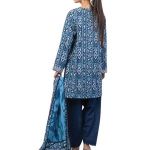 Traje de Tres Piezas Shalwar Kameez con Bordado de Espejo de Diseñador, Vestido Étnico para Fiesta de Mujer con Dupatta Bordada y Pantalón de Seda - Product Image 2