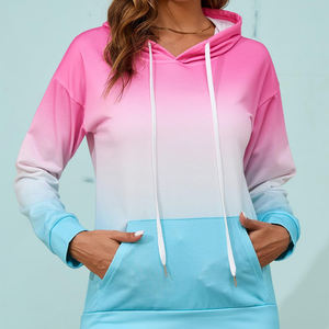 Sweat à capuche oversize en coton 100% de haute qualité, lourd, tie-dye, pour femmes, rose - Product Image 6