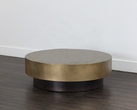 Superbe Table basse ronde en métal au Design contemporain, Table centrale en métal faite à la main, Table basse de luxe