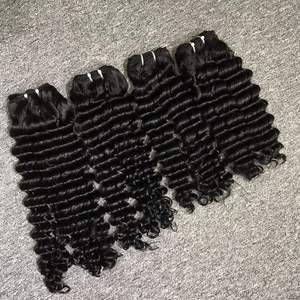 Extensiones de cabello Remy vietnamita crudo de la mejor calidad 100% ondas naturales súper rizadas profundas en paquetes para mujeres negras - Product Image 4