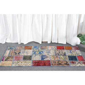 Vintage 2 X 4,5ft <b>Red</b> Turkish Wool Rug Handmade Large Area Tabriz Style Abstract Pattern Rectangular Hallway Design 10mm <b>Latex</b> - Product Image 3