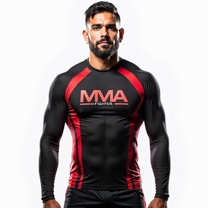 Obtenga protectores contra sarpullidos para MMA Obtenga entrenamiento Venta al por mayor Ropa sublimada para entrenamiento físico y sesiones de combate Obtenga - Product Image 6