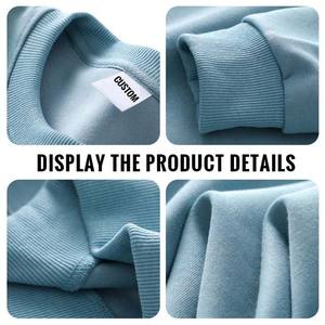 เสื้อกันหนาวแบบสวมหัวของผู้ชายขนาดใหญ่5XL โลโก้ที่กำหนดเองปักคอตตอนคอกลม5Xl เรียบคอกลมเย็บนูนทุกขนาด - Product Image 5