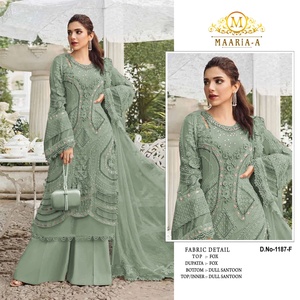 Traje Pakistaní Completamente Cosido en Georgette Pesado con Bordado de Lentejuelas, Traje Pakistaní de Tela Lawn con Dupatta - Product Image 6