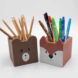 Boîte de rangement de bureau en bois pour crayons et fournitures de papeterie - Product Image 2