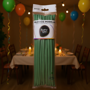 Party Love Balloon Latex 260 Verde Aguacate <b>50</b> Pcs Modelar Party <b>Decor</b> - Product Image 3