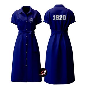 เสื้อเชิ้ตยาวมิดิมีเข็มขัดผ้าฝ้ายสำหรับผู้หญิง, ชุดเดรสยาวครึ่งแขนเสื้อครึ่งแขนน้ำหนักเบา - Product Image 3