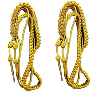Venta mayorista cordones de hombro metálicos revestidos Aiguillettes para uniforme ceremonial vestido acabado de ropa - Product Image 3