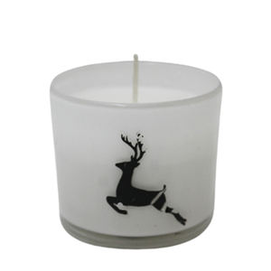 Bougie Votive ronde en verre avec cire de couleur verte, Design classique en métal pour la maison et la décoration du Ramadan, personnalisée en vrac - Product Image 2