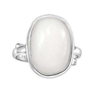 Certified White Opal Astrological Gemstone <b>Silver</b> <b>Ring</b> ARIHANT GEMS' Natural White Opal <b>Ring</b> <b>Adjustable</b> and Fashionable Cut - Product Image 4