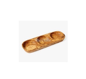 Lot de 3 assiettes de service en bois avec plateau de fruits secs de taille personnalisée de qualité de luxe pour vaisselle - Product Image 2