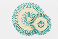 Set de table rond en jonc de mer tressé fait main par un artisan, couleur personnalisée, décoration de table à manger, style bohème, inspiré du crochet, sous-plat