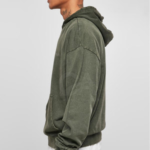 Sudaderas con capucha desgastadas lavadas con ácido para hombre de diseño personalizado Sudaderas con capucha de invierno desgastadas lavadas con ácido térmico ligero de 500gsm - Product Image 4