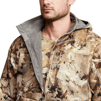 Chaqueta de Caza de Invierno con Cuello Alto, Personalizada, de Alta Calidad, Ligera, con Cierre, de Tejido Elástico Grueso y Estampado, a Precio Razonable