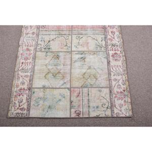 Vintage Turkish Rug 3,3x6,<b>9</b> ft, Red Ikat Wool Rug - Product Image 5