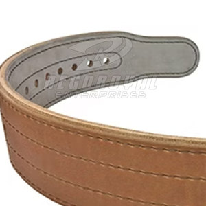 Cinturón de elevación de gimnasio de una sola punta con hebilla fuerte Cinturón de punta única de cuero real para levantamiento de pesas - Product Image 6