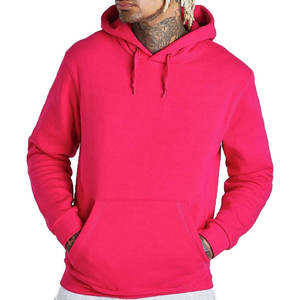 Sudadera con capucha para hombre de tela transpirable térmica de manga larga hecha a medida de color sólido de secado rápido al por mayor - Product Image 5