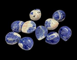 Lote de 30 piezas de piedras preciosas pulidas con forma de pera de cabujón de sodalita Natural de 8x10mm a 15x35mm aprox. - Product Image 3