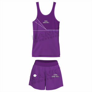 ชุดออกกำลังกายผู้หญิง เสื้อกล้ามและกางเกงขาสั้น ดีไซน์ทันสมัย สวมใส่สบาย ผลิตจากผ้าฝ้าย 100% - Product Image 1