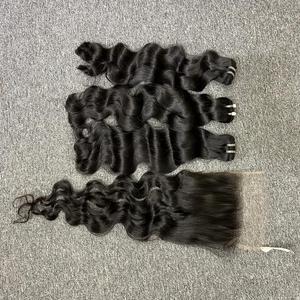 Extensions de cheveux Remy vietnamiens bruts de haute qualité lâche vague profonde pleine dentelle perruques de cheveux humains HD pour les femmes noires - Product Image 4