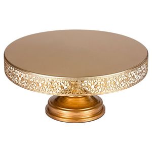 Plateau à gâteau en fer forgé de style classique et luxueux, support à gâteau européen, ensemble de trois pièces, support à dessert, support à gâteau en verre - Product Image 3