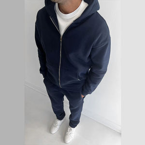 Conjunto Deportivo Personalizado de Alta Calidad, Traje de Chándal de Algodón con Diseño en Relieve y Cierre de Cremallera - Product Image 2